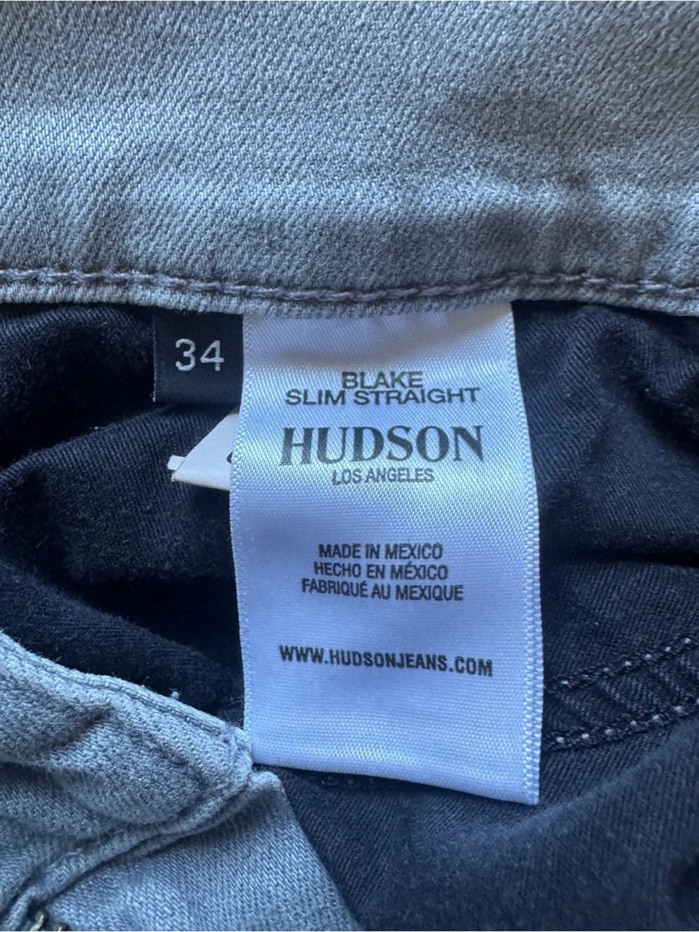 Hudson Jeans Men’s Slim Straight Light Gray Denim